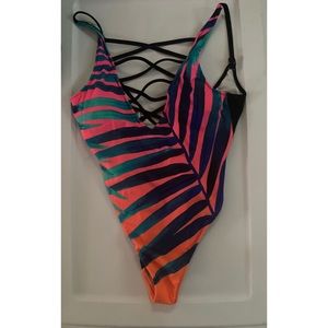 PINK one piece swimsuit. Size S